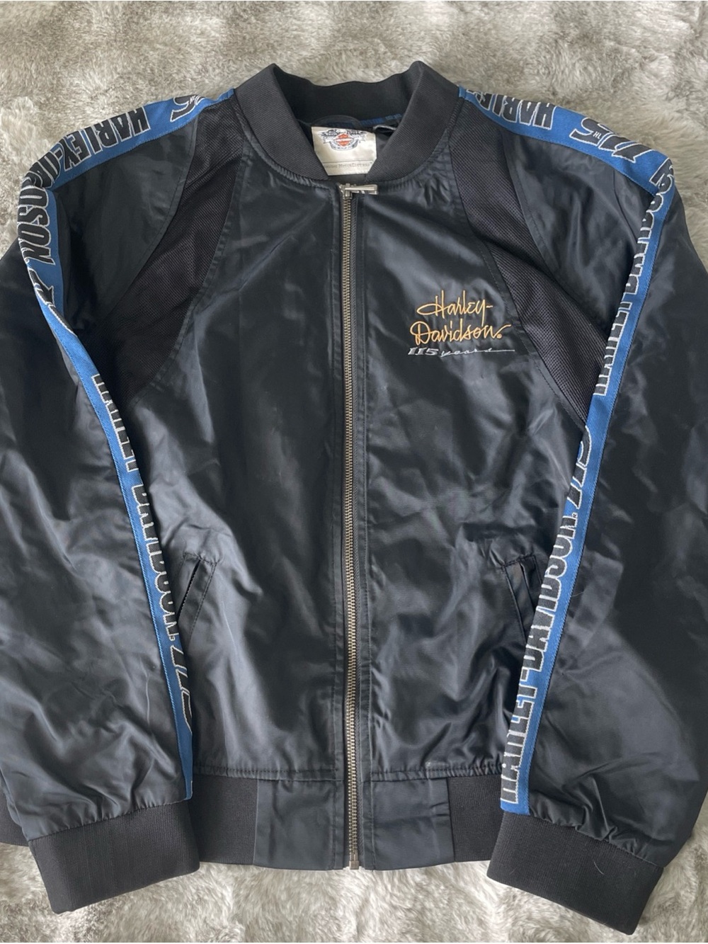 Harley-Davidson Black Blue Bomber Jacket-0341